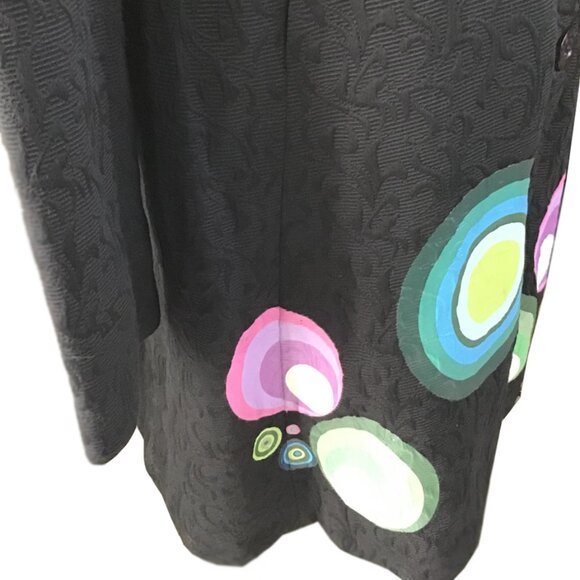 DESIGUAL Long Sleeve Brocade Patterned Collar Button-Down Coat - Picture 6 of 13